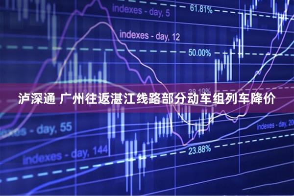 泸深通 广州往返湛江线路部分动车组列车降价