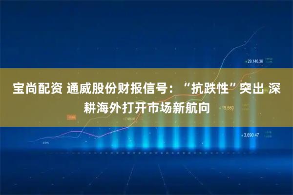 宝尚配资 通威股份财报信号：“抗跌性”突出 深耕海外打开市场新航向