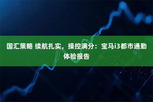 国汇策略 续航扎实,操控满分:宝马i3都市通勤体验报告